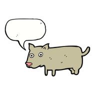 cartoon little dog with speech bubble N17