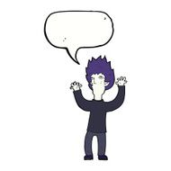 cartoon vampire with speech bubble N105