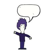 cartoon vampire man with speech bubble N99