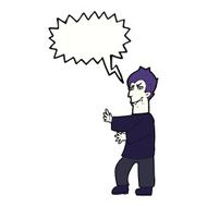 cartoon vampire with speech bubble N106