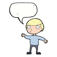 cartoon waving man with speech bubble N34