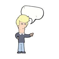 cartoon man pointing with speech bubble N170