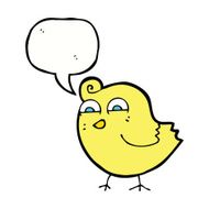 cartoon funny bird with speech bubble N9