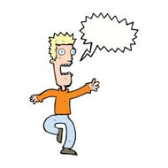 cartoon shrieking man with speech bubble N9