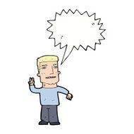 cartoon man giving peace sign with speech bubble N48