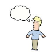 cartoon surprised man with speech bubble N120