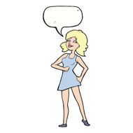 cartoon proud woman with speech bubble N23