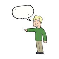 cartoon man pointing with speech bubble N171