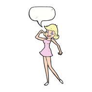 cartoon woman with can do attitude speech bubble N9