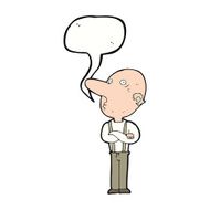 cartoon old man with folded arms speech bubble N9