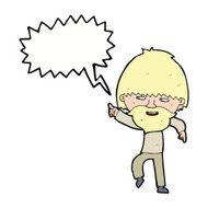 cartoon bearded man pointing and laughing with speech bubble N8