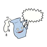 cartoon milk jug with speech bubble
