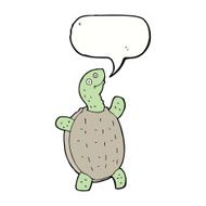 cartoon happy turtle with speech bubble N9
