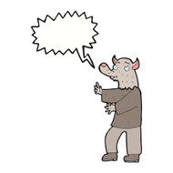 cartoon werewolf with speech bubble N20