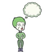cartoon zombie girl with speech bubble N13
