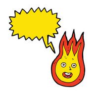 cartoon friendly fireball with speech bubble N17