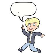 cartoon man with great idea speech bubble N27