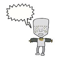 cartoon robot with speech bubble N161