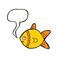 cartoon fish with speech bubble N73