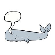 cartoon whale with speech bubble N32
