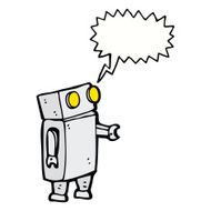 cartoon robot with speech bubble N162