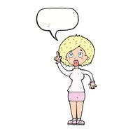 cartoon woman with idea speech bubble N218