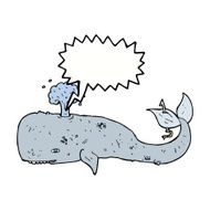 cartoon whale with speech bubble N33