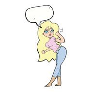 cartoon woman raising fist with speech bubble N8