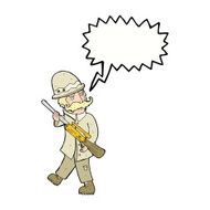 cartoon big game hunter with speech bubble N9