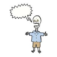 cartoon skeleton with speech bubble N5