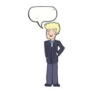 cartoon upperclass man with speech bubble N9