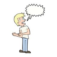 cartoon man making excuses with speech bubble N9