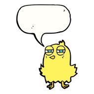funny cartoon bird with speech bubble N113