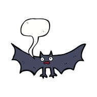 cartoon bat with speech bubble N17
