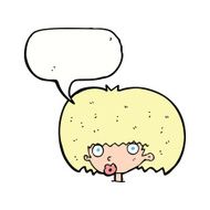 cartoon surprised woman with speech bubble N210