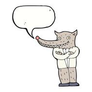 cartoon wolf man with speech bubble N37