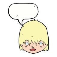 cartoon staring woman with speech bubble N41