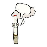 cartoon happy cigarette with speech bubble N9