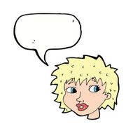 cartoon surprised woman with speech bubble N212