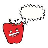 happy apple cartoon with speech bubble N4