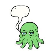 cartoon alien face with speech bubble N18