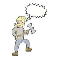 cartoon man with axe speech bubble N9