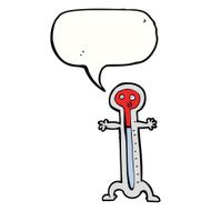 cartoon thermometer with speech bubble N9