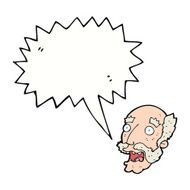 cartoon shocked old man with speech bubble N23