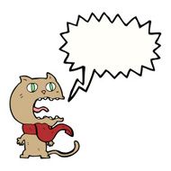 cartoon frightened cat with speech bubble N24