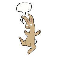 funny cartoon rabbit with speech bubble N10
