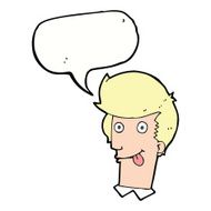 cartoon man with tongue hanging out speech bubble N9