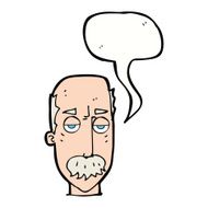 cartoon bored old man with speech bubble N14