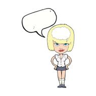 cartoon woman thinking with speech bubble N33