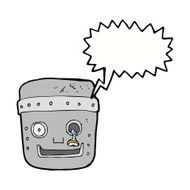 cartoon robot head with speech bubble N51